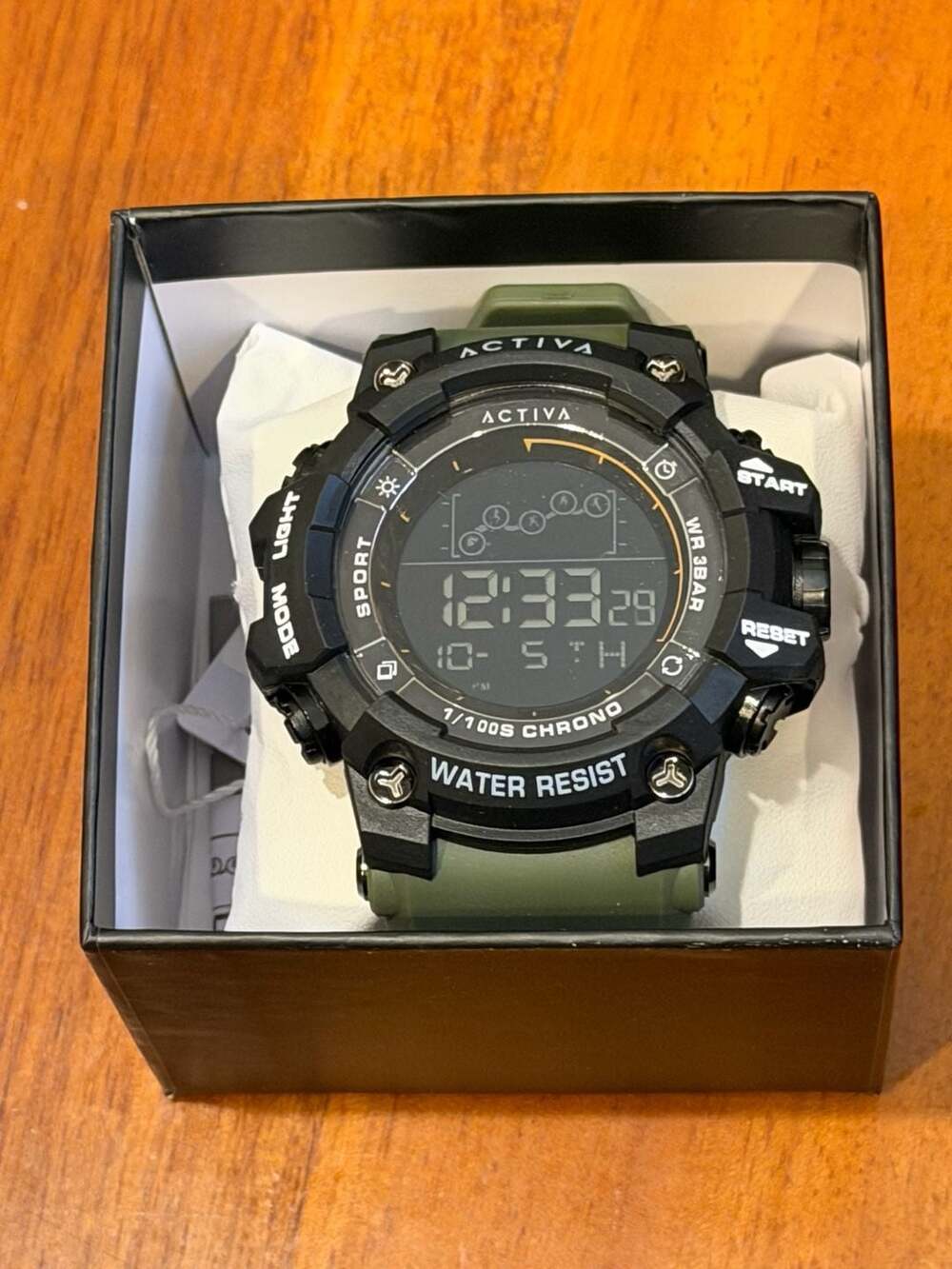Activa Summit X Invicta Men's 50mm Digital Watch Green Silicone Band